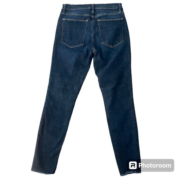 Frame Women High Rise Skinny Jeans Sz 31 Denim Raw Hem Stretch Casual Cotton USA - Picture 2 of 9